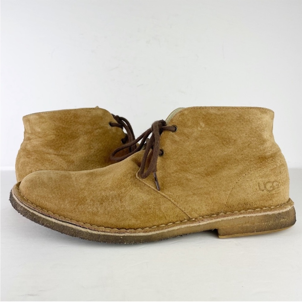 UGG Leighton Suede Leather Chestnut Tan Lace Up Ankle Chukka Boots